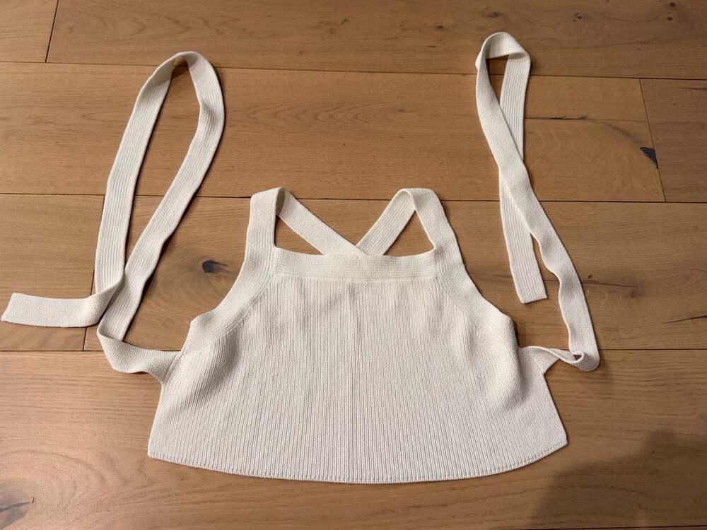 Babaton Wilfred Two-Piece Criss-Cross Knit Crop Top and Asymmetrical Skirt Set - Picture 8 of 11